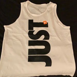 Nike tank top xl white black orange just do it